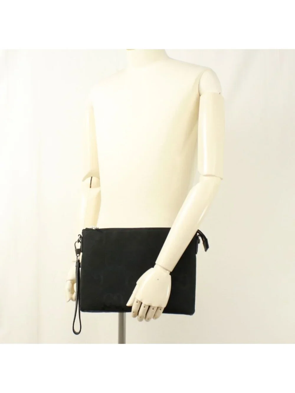Gucci 2-Way Clutch Jumbo GG Shoulder Bag Canvas